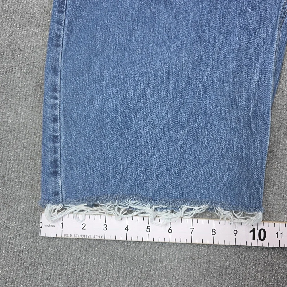 Levis 565 Cutoff Shorts Mens 34 Blue Baggy Wide Leg Denim Frayed Y2K Skate
